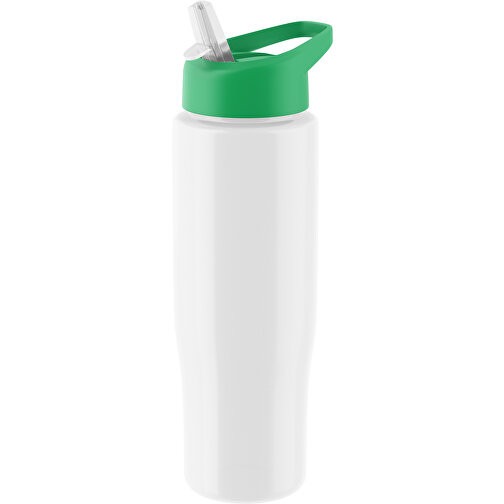 H2O Active® Tempo 700 Ml Sportflasche Mit Ausgussdeckel , weiss / grün, PET-Kunststoff, PP-Kunststoff, 23,90cm (Höhe), Bild 1