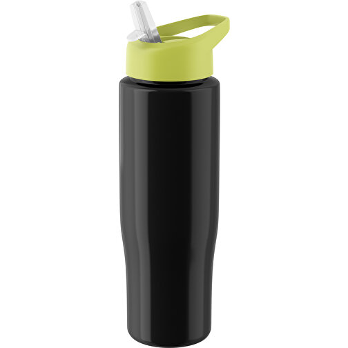 H2O Active® Tempo 700 Ml Sportflasche Mit Ausgussdeckel , schwarz / limone, PET-Kunststoff, PP-Kunststoff, 23,90cm (Höhe), Bild 1