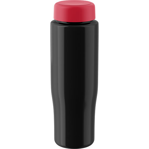 H2O Active® Tempo 700 Ml Sportflasche Mit Drehdeckel , schwarz / rot, 30% PP-Kunststoff, 70% PET-Kunststoff, 22,00cm (Höhe), Bild 1