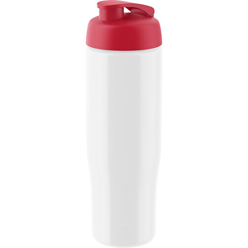 H2O Active® Tempo 700 Ml Sportflasche Mit Klappdeckel , weiss / rot, PET und PP-Kunststoff, 23,90cm (Höhe), Bild 1
