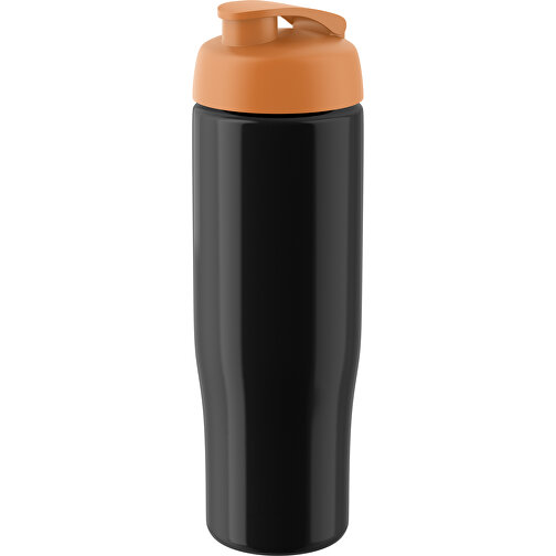 H2O Active® Tempo 700 Ml Sportflasche Mit Klappdeckel , schwarz / orange, PET und PP-Kunststoff, 23,90cm (Höhe), Bild 1