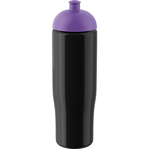 H2O Active® Tempo 700 Ml Sportflasche Mit Stülpdeckel , schwarz / lila, PET und PP-Kunststoff, 23,90cm (Höhe), Bild 1