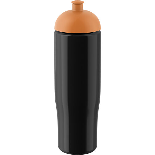 H2O Active® Tempo 700 Ml Sportflasche Mit Stülpdeckel , schwarz / orange, PET und PP-Kunststoff, 23,90cm (Höhe), Bild 1