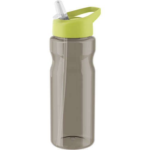 H2O Active® Eco Base 650 Ml Sportflasche Mit Ausgussdeckel , kohle transparent / limone, PCR plastic, PP-Kunststoff, Silikon-Kunststoff, 22,40cm (Höhe), Bild 1