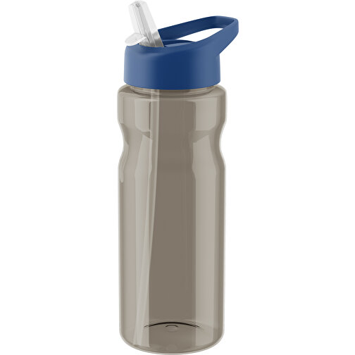 H2O Active® Eco Base 650 Ml Sportflasche Mit Ausgussdeckel , kohle transparent / royalblau, PCR plastic, PP-Kunststoff, Silikon-Kunststoff, 22,40cm (Höhe), Bild 1