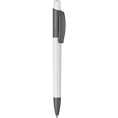 Kugelschreiber Kamal Hardcolour , weiß / grau, ABS, 13,80cm (Höhe), Bild 1