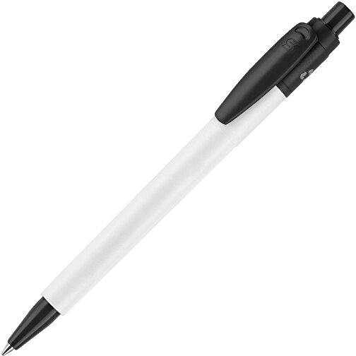 Kugelschreiber Baron 03 Recycled Hardcolour , weiß / schwarz, Recycled ABS, 13,40cm (Höhe), Bild 1