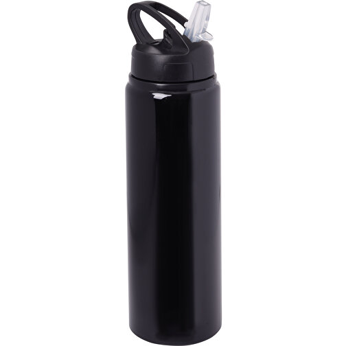 Aluminium-Trinkflasche SPORTY TRANSIT , schwarz, Aluminium / Kunststoff / Silikon, 23,50cm (Höhe), Bild 1