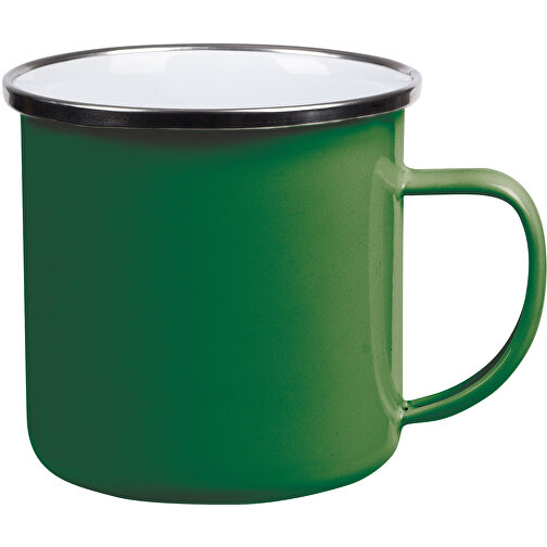 Emaille-Trinkbecher VINTAGE CUP , grün, Edelstahl / Emaille, 8,50cm (Höhe), Bild 1