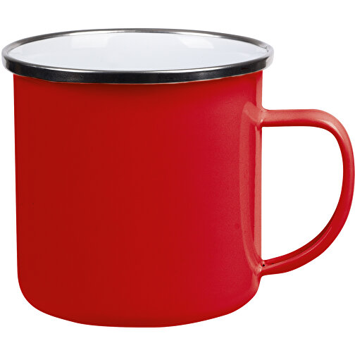 Emaille-Trinkbecher VINTAGE CUP , rot, Edelstahl / Emaille, 8,50cm (Höhe), Bild 1