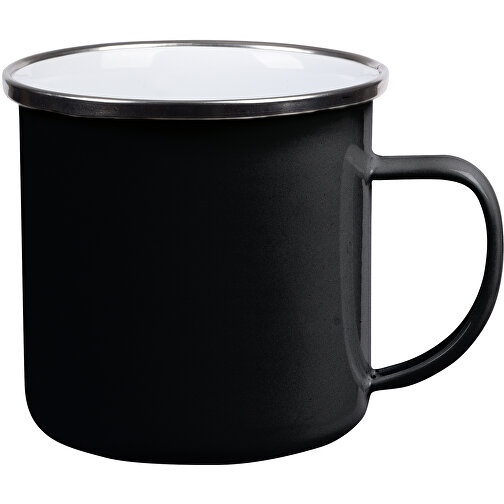 Emaille-Trinkbecher VINTAGE CUP , schwarz, Edelstahl / Emaille, 8,50cm (Höhe), Bild 1