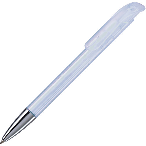 Kugelschreiber Atlas Transparent Mit Metallspitze , transparent weiß, ABS & Metall, 14,60cm (Länge), Bild 1