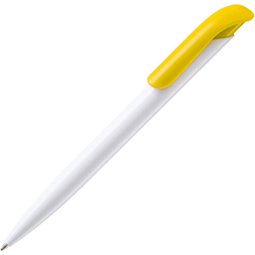 Kugelschreiber Modell Atlas Hardcolour , weiß / gelb, ABS, 14,70cm (Länge), Bild 1