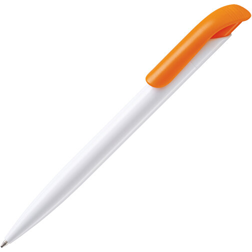Kugelschreiber Modell Atlas Hardcolour , weiß / orange, ABS, 14,70cm (Länge), Bild 1