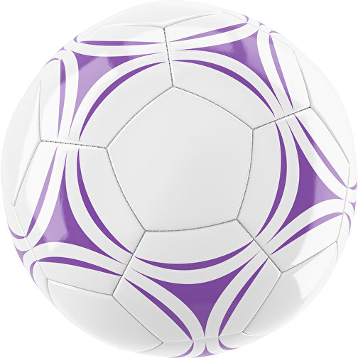 Fußball Gold 32-Panel-Promotionball - Individuell Bedruckt , weiß / lavendellila, PU/PVC, 3-lagig, , Bild 1