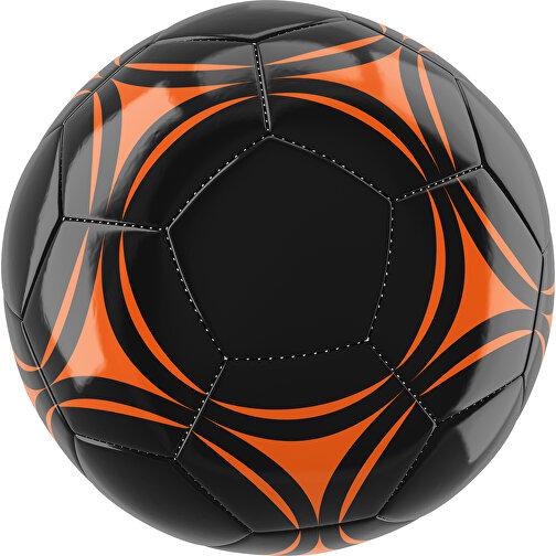 Fußball Gold 32-Panel-Promotionball - Individuell Bedruckt , schwarz / orange, PU/PVC, 3-lagig, , Bild 1