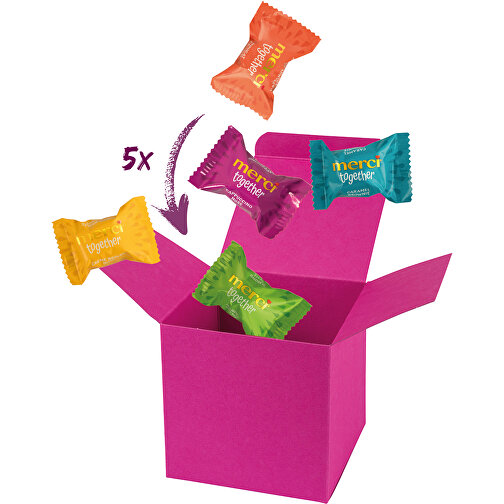 Color Box Merci Together - Pink , Storck, pink, Pappe, 5,50cm x 5,50cm x 5,50cm (Länge x Höhe x Breite), Bild 1