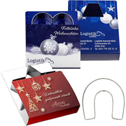 Backförmchen Single-Pack - Weihnachten - Hufeisen 4/0-c , individuell, Papier, Edelstahl, 7,50cm x 1,50cm x 6,00cm (Länge x Höhe x Breite), Bild 1