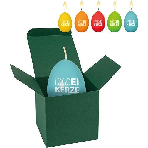 ColorBox LogoEi Kerze - Dunkelgrün , dunkelgrün, Pappe, 5,50cm x 5,50cm x 5,50cm (Länge x Höhe x Breite), Bild 1