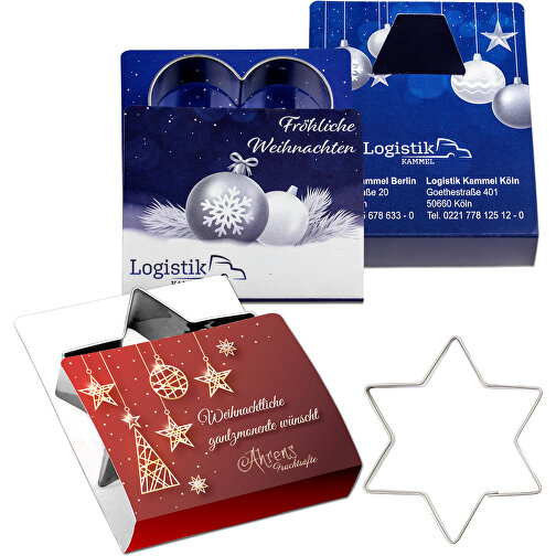 Backförmchen Single-Pack - Weihnachten - Stern 4/0-c , individuell, Papier, Edelstahl, 7,50cm x 1,50cm x 6,00cm (Länge x Höhe x Breite), Bild 1