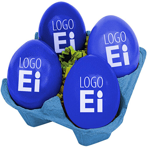 LogoEi 4er-Box - Blau - Blau , blau, Pappe, 11,00cm x 7,00cm x 11,00cm (Länge x Höhe x Breite), Bild 1