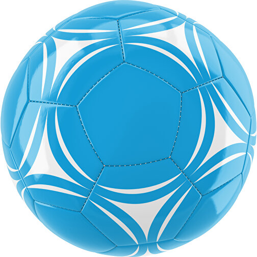 Fußball Gold 32-Panel-Promotionball - Individuell Bedruckt , himmelblau / weiß, PU/PVC, 3-lagig, , Bild 1