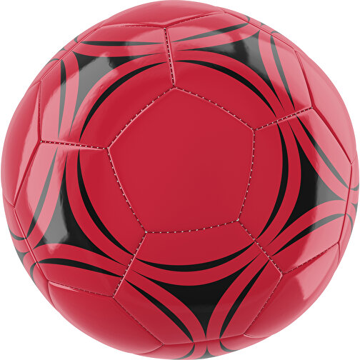 Fußball Gold 32-Panel-Promotionball - Individuell Bedruckt , dunkelrot / schwarz, PU/PVC, 3-lagig, , Bild 1