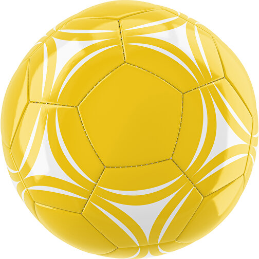 Fußball Gold 32-Panel-Promotionball - Individuell Bedruckt , sonnengelb / weiß, PU/PVC, 3-lagig, , Bild 1
