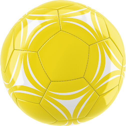 Fußball Gold 32-Panel-Promotionball - Individuell Bedruckt , gelb / weiß, PU/PVC, 3-lagig, , Bild 1