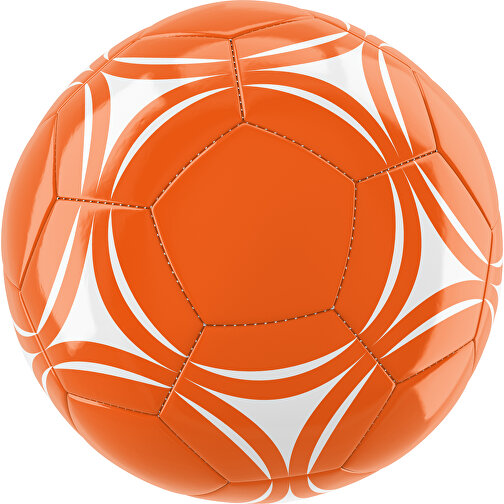 Fußball Gold 32-Panel-Promotionball - Individuell Bedruckt , orange / weiß, PU/PVC, 3-lagig, , Bild 1