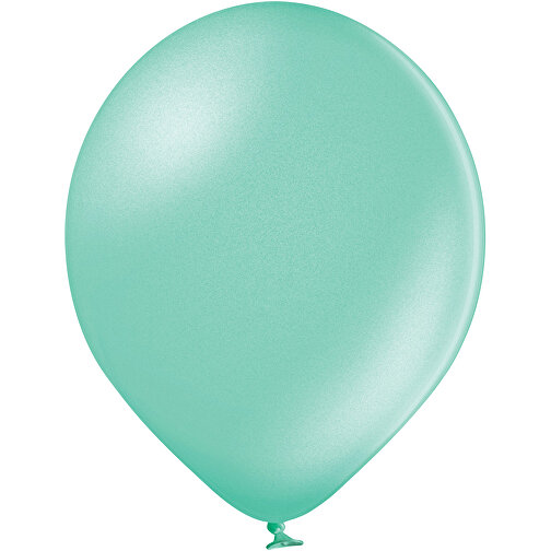 Metallicluftballon Ohne Druck , hellgrün, Naturkautschuk, , Bild 1
