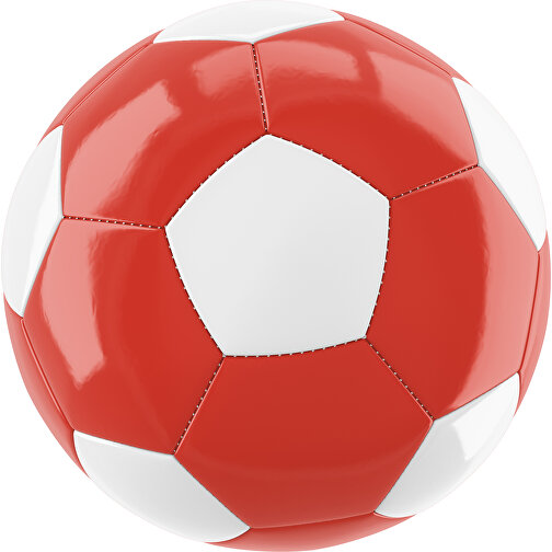 Fußball Gold 32-Panel-Promotionball - Individuell Bedruckt , rot / weiß, PU/PVC, 3-lagig, , Bild 1