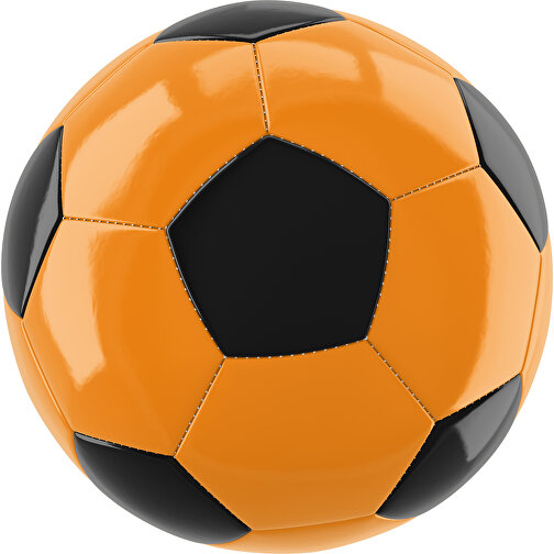 Fußball Gold 32-Panel-Promotionball - Individuell Bedruckt , gelborange / schwarz, PU/PVC, 3-lagig, , Bild 1