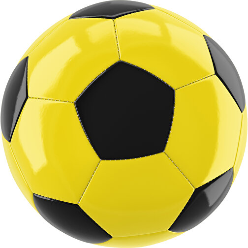 Fußball Gold 32-Panel-Promotionball - Individuell Bedruckt , gelb / schwarz, PU/PVC, 3-lagig, , Bild 1