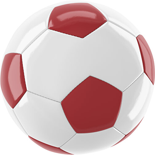 Fußball Gold 30-Panel-Promotionball - Individuell Bedruckt , weiß / weinrot, PU/PVC, 3-lagig, , Bild 1