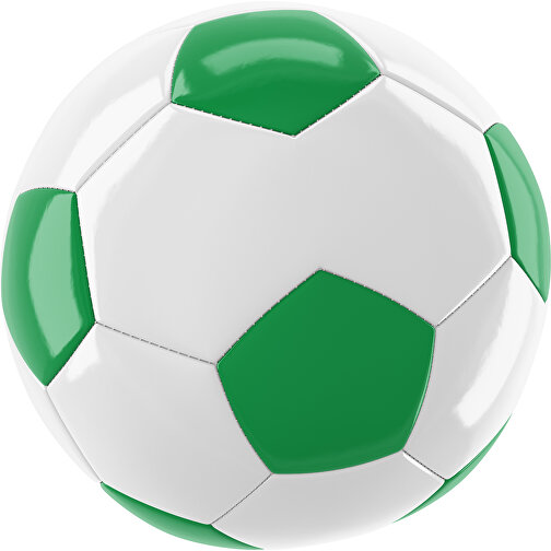 Fußball Gold 30-Panel-Promotionball - Individuell Bedruckt , weiß / grün, PU/PVC, 3-lagig, , Bild 1