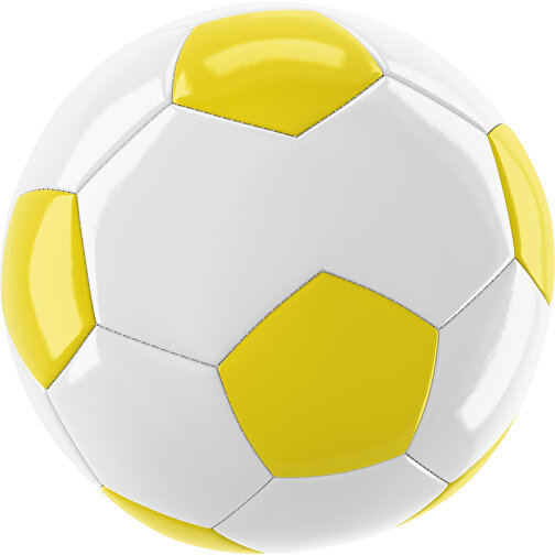 Fußball Gold 30-Panel-Promotionball - Individuell Bedruckt , weiß / gelb, PU/PVC, 3-lagig, , Bild 1