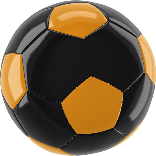 Fußball Gold 30-Panel-Promotionball - Individuell Bedruckt , schwarz / kürbisorange, PU/PVC, 3-lagig, , Bild 1