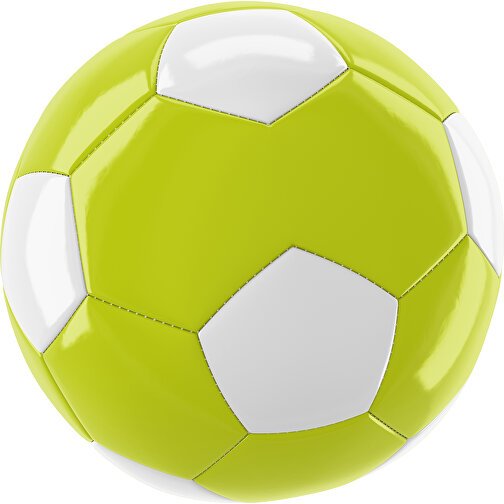 Fußball Gold 30-Panel-Promotionball - Individuell Bedruckt , hellgrün / weiß, PU/PVC, 3-lagig, , Bild 1