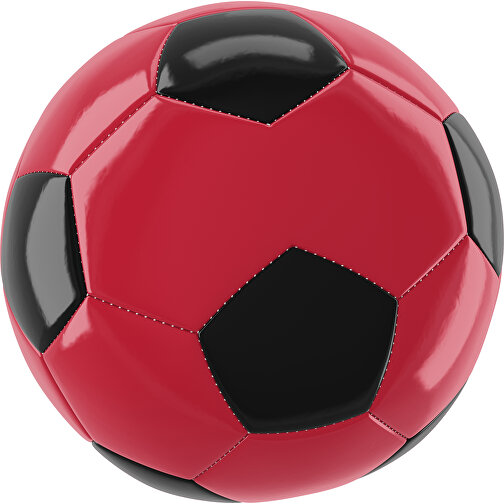 Fußball Gold 30-Panel-Promotionball - Individuell Bedruckt , dunkelrot / schwarz, PU/PVC, 3-lagig, , Bild 1