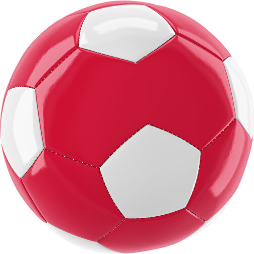 Fußball Gold 30-Panel-Promotionball - Individuell Bedruckt , ampelrot / weiß, PU/PVC, 3-lagig, , Bild 1