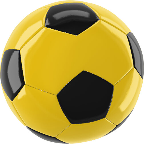 Fußball Gold 30-Panel-Promotionball - Individuell Bedruckt , sonnengelb / schwarz, PU/PVC, 3-lagig, , Bild 1