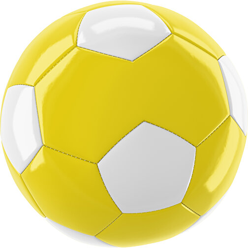 Fußball Gold 30-Panel-Promotionball - Individuell Bedruckt , gelb / weiß, PU/PVC, 3-lagig, , Bild 1