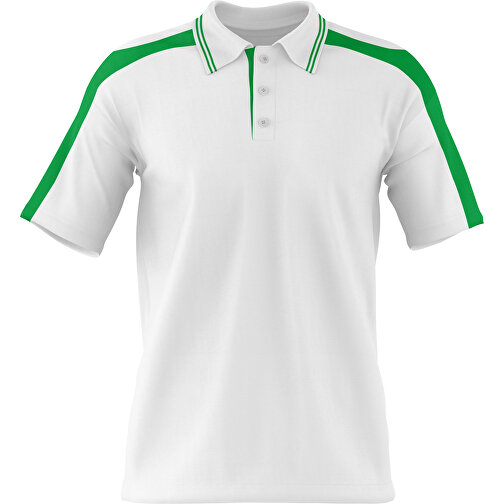 Poloshirt Individuell Gestaltbar , weiß / grün, 200gsm Poly / Cotton Pique, 3XL, 81,00cm x 66,00cm (Höhe x Breite), Bild 1