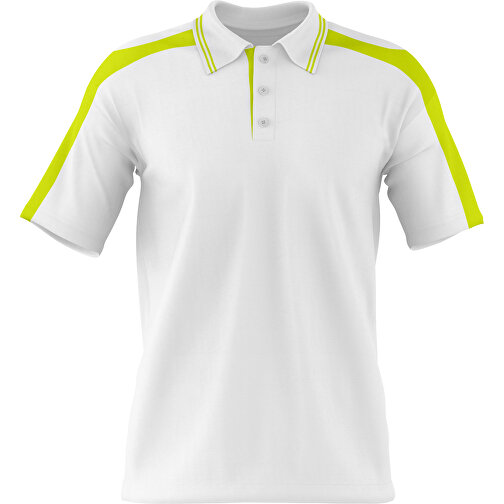 Poloshirt Individuell Gestaltbar , weiss / hellgrün, 200gsm Poly / Cotton Pique, 2XL, 79,00cm x 63,00cm (Höhe x Breite), Bild 1