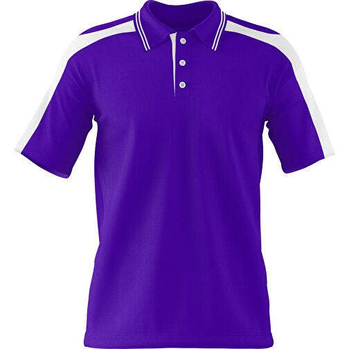 Poloshirt Individuell Gestaltbar , violet / weiss, 200gsm Poly / Cotton Pique, XS, 60,00cm x 40,00cm (Höhe x Breite), Bild 1