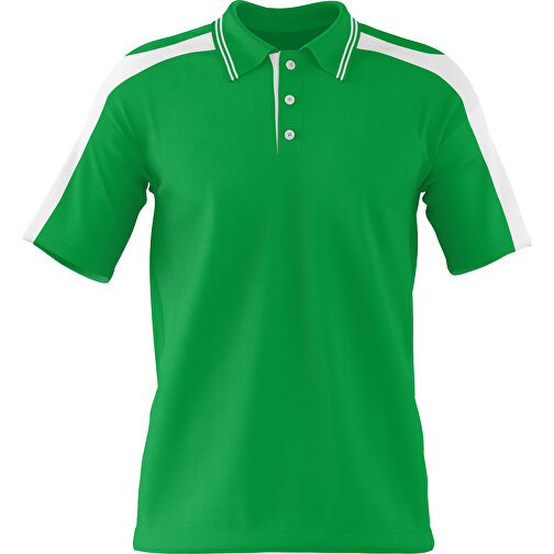 Poloshirt Individuell Gestaltbar , grün / weiß, 200gsm Poly / Cotton Pique, XS, 60,00cm x 40,00cm (Höhe x Breite), Bild 1