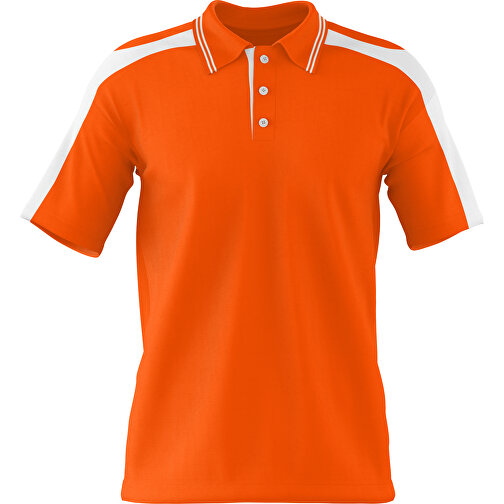 Poloshirt Individuell Gestaltbar , orange / weiss, 200gsm Poly / Cotton Pique, XS, 60,00cm x 40,00cm (Höhe x Breite), Bild 1