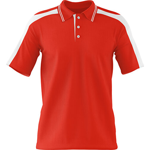 Poloshirt Individuell Gestaltbar , rot / weiss, 200gsm Poly / Cotton Pique, XL, 76,00cm x 59,00cm (Höhe x Breite), Bild 1