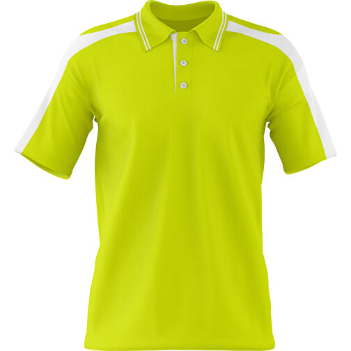 Poloshirt Individuell Gestaltbar , hellgrün / weiß, 200gsm Poly / Cotton Pique, XL, 76,00cm x 59,00cm (Höhe x Breite), Bild 1